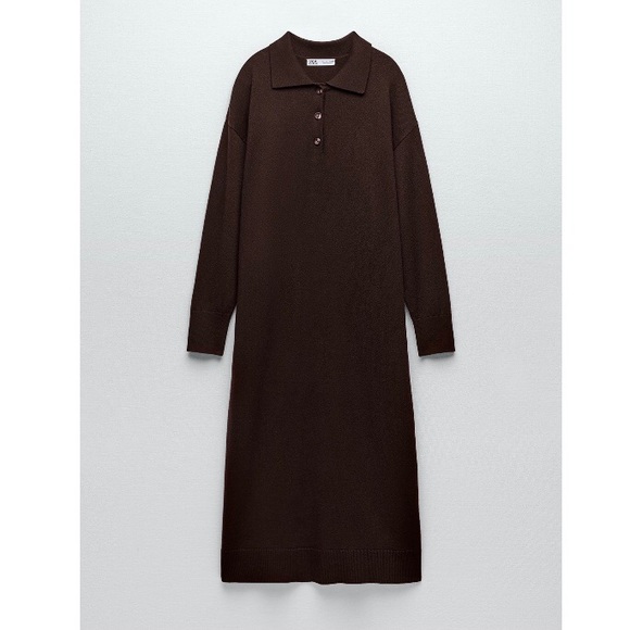 Knit Polo Collar Dress in Cobalt Zebra